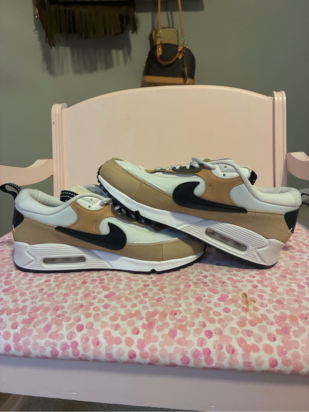 Women’s Tan and Black Athletic Sneakers - Casual Comfort